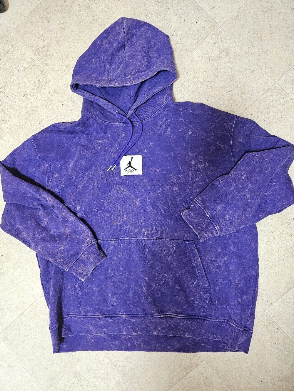 Nike Air Jordan Flight Fleece Hoodie 2XL XXL Purple Washed Acid Knit Pullover